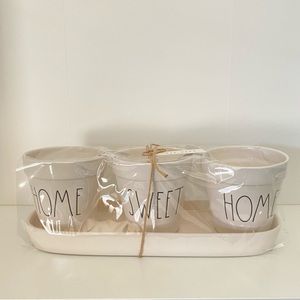 Rae Dunn LL HOME SWEET HOME Plant Pots Set of 3